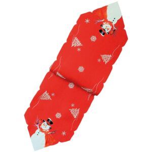 matches21 - Webshop Tischwaesche DOREEN Schneemaenner Stick Mitteldecken rot Polyester 2 Modelle 125841 1 1 12