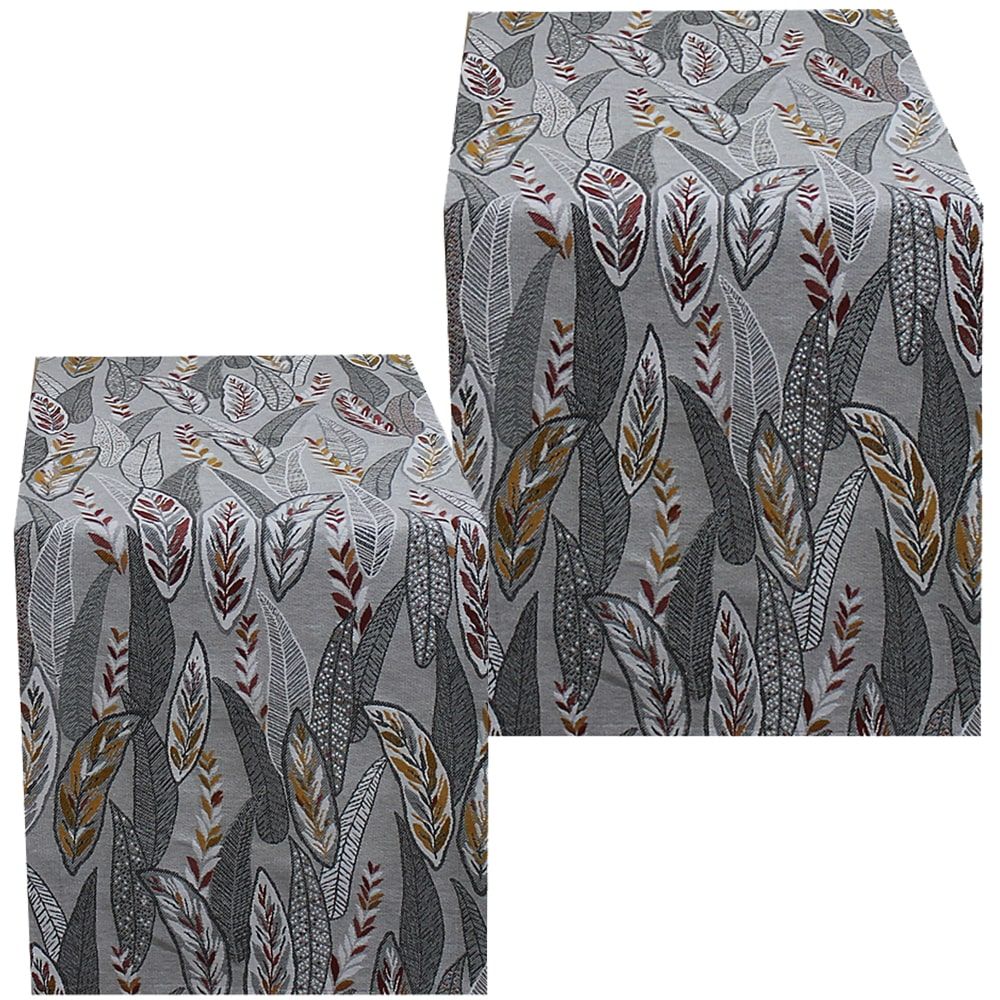 matches21 - Webshop Tischwaesche EDITH Federn Druck Tischlaeufer bunt Baumwolle Polyester in 2 Groessen 125610 1 7