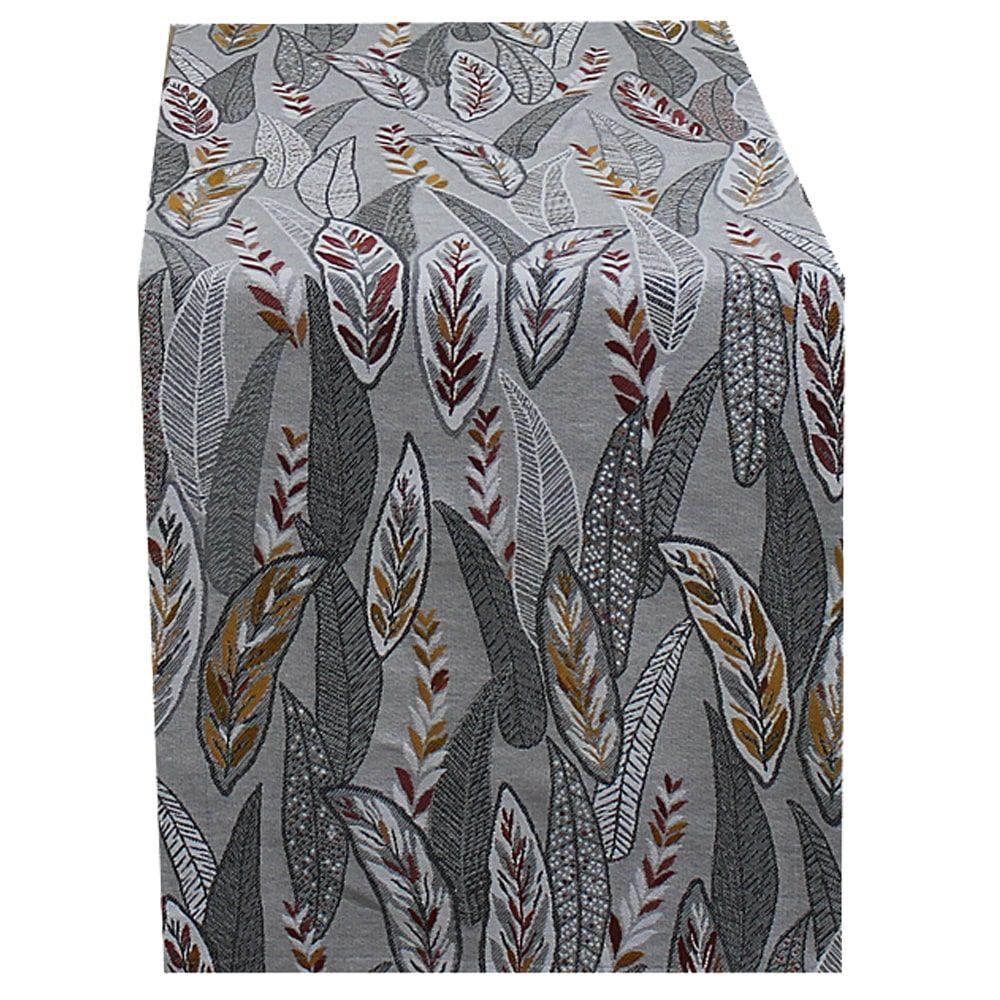 matches21 - Webshop Tischwaesche EDITH Federn Druck Tischlaeufer bunt Baumwolle Polyester in 2 Groessen 125610 1 1 8