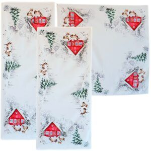 matches21 - Webshop Tischwaesche GRETEL Haus im Wald Druck Mitteldecken bunt Polyester viele Modelle 125847 1 3