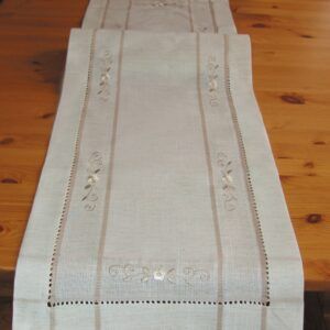 matches21 - Webshop Tischwaesche Heimtextilien Blumenranken Hohlsaum Stick beige 1 Stk viele Modelle 124139 8 1 21
