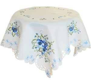 matches21 - Webshop Tischwaesche Heimtextilien Stiefmuetterchen weiss und Stick blau 1 Stk viele Modelle 124098 2 1 11