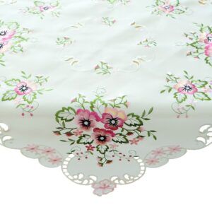 matches21 - Webshop Tischwaesche Heimtextilien Stiefmuetterchen weiss und Stick rosa 1 Stk viele Modelle 124100 1 1 10