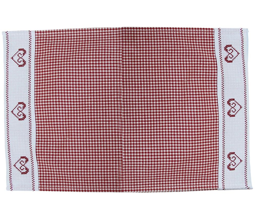 matches21 - Webshop Tischwaesche IVONNE Karomuster Herz Borduere weiss rot viele Modelle 124938 1 1 12