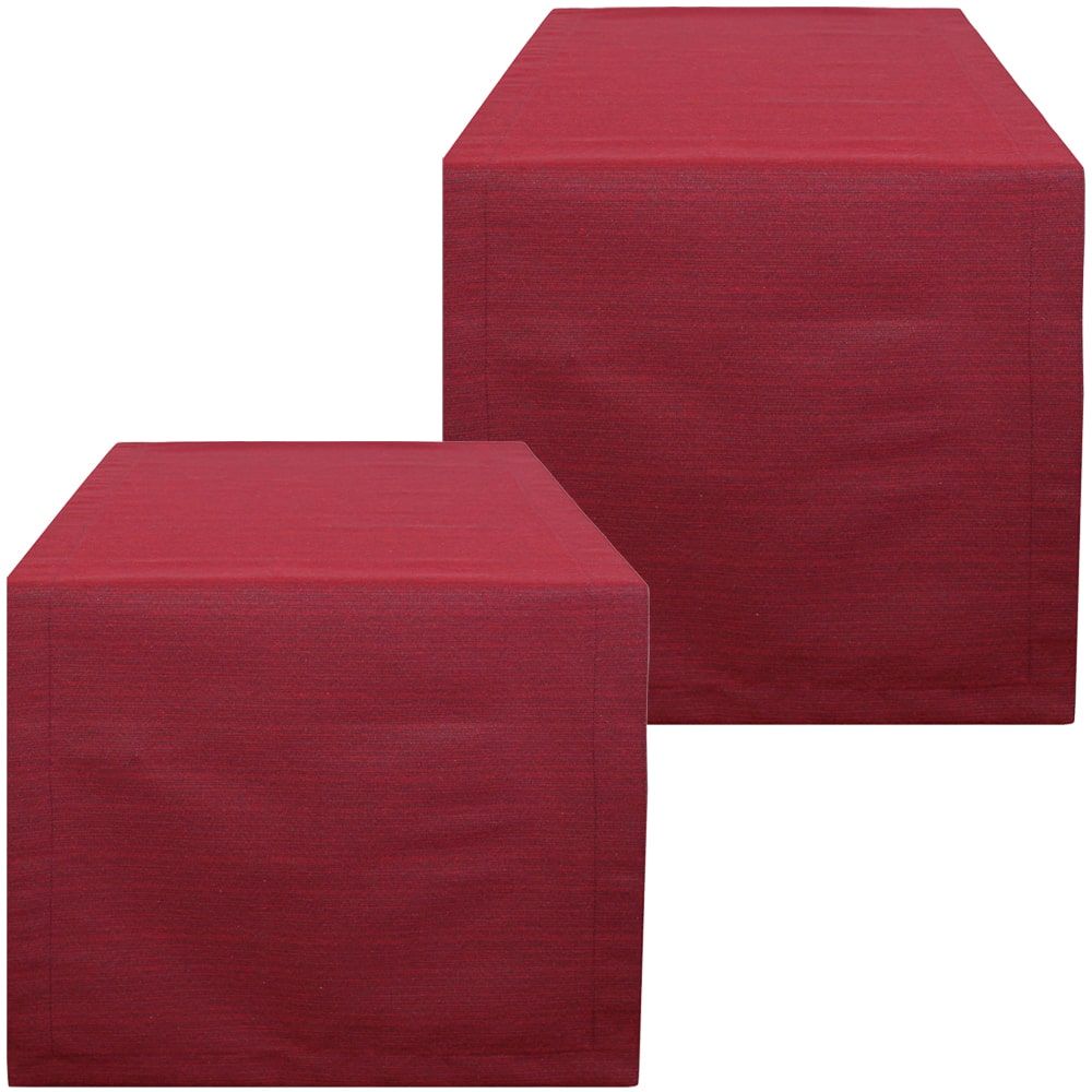 matches21 - Webshop Tischwaesche LEONIE uni Tischlaeufer Mitteldecken rot Poly Baumwolle 2 Groessen 125612 1 23