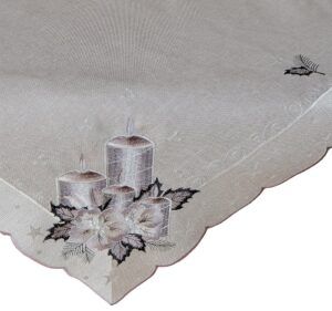 matches21 - Webshop Tischwaesche OLIVIA Kerzen Advent Mitteldecken grau silber Poly viele Modelle 125862 1 1 11