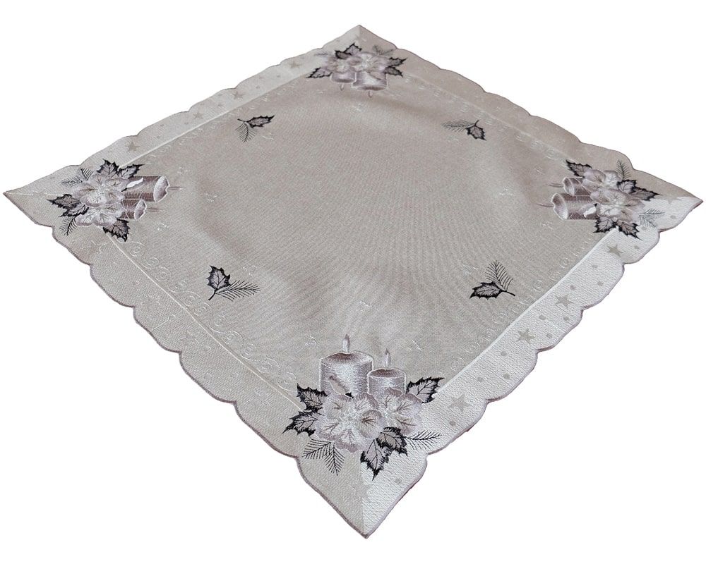 matches21 - Webshop Tischwaesche OLIVIA Kerzen Advent Mitteldecken grau silber Poly viele Modelle 125862 2 1 3