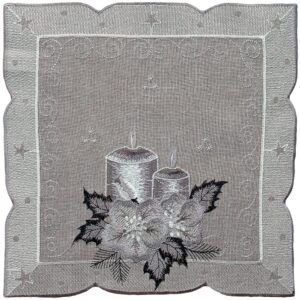 matches21 - Webshop Tischwaesche OLIVIA Kerzen Advent Mitteldecken grau silber Poly viele Modelle 125862 3 1 13