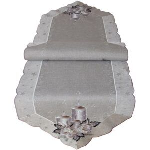 matches21 - Webshop Tischwaesche OLIVIA Kerzen Advent Mitteldecken grau silber Poly viele Modelle 125862 7 1 17