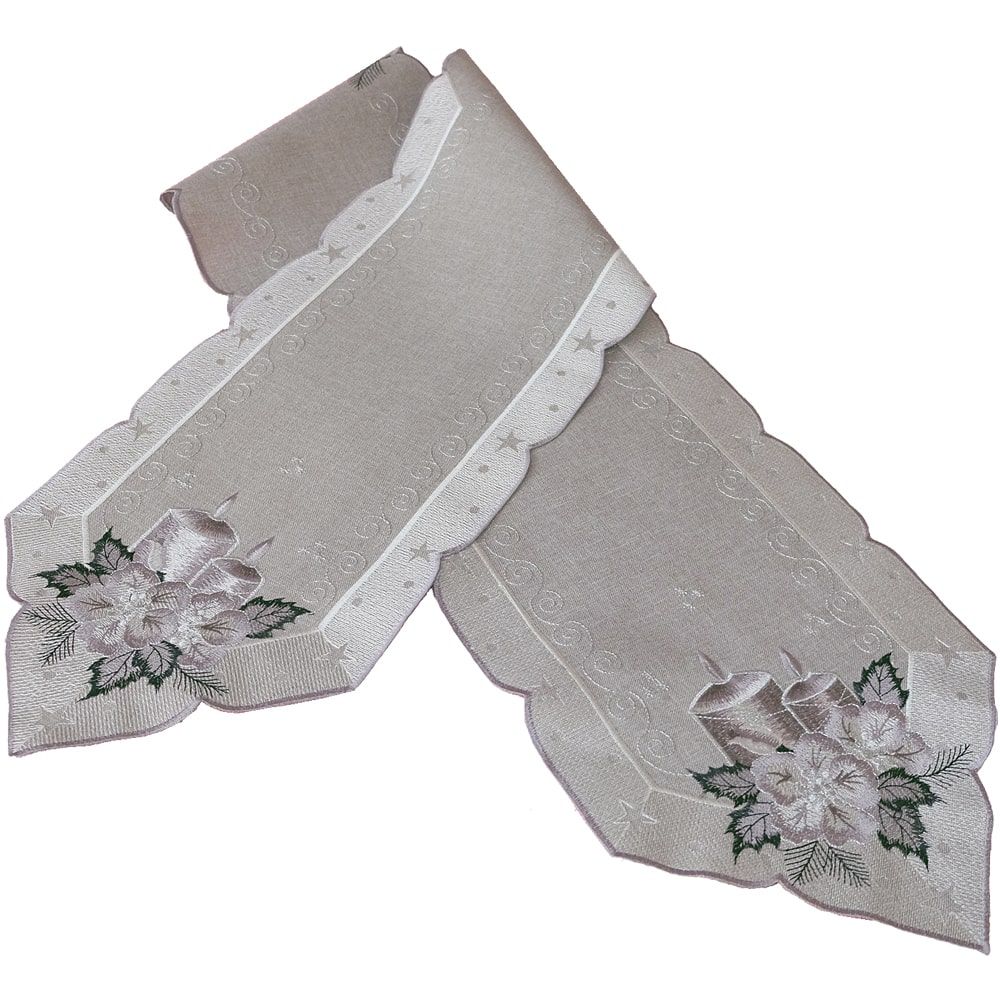 matches21 - Webshop Tischwaesche OLIVIA Kerzen Advent Mitteldecken grau silber Poly viele Modelle 125862 8 1 9