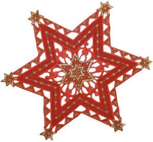 matches21 - Webshop Tischwaesche SELINA Sterne Advent Stick Mitteldecken rot gold Polyester 9 Modelle 125866 6 1 28