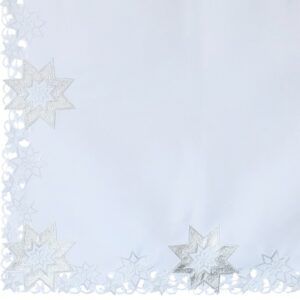 matches21 - Webshop Tischwaesche Sterne Weihnachten Mitteldecken Stick weiss silber Poly 2 Varianten 125826 2 1 11