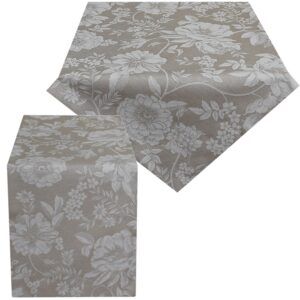 matches21 - Webshop Tischwaesche WANDA Blumen Muster hellbraun Polyester Baumwolle viele Modelle 125596 1 4