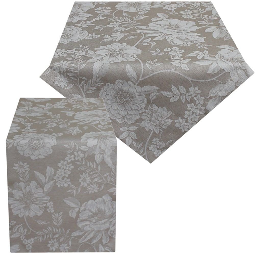 matches21 - Webshop Tischwaesche WANDA Blumen Muster hellbraun Polyester Baumwolle viele Modelle 125596 1 8