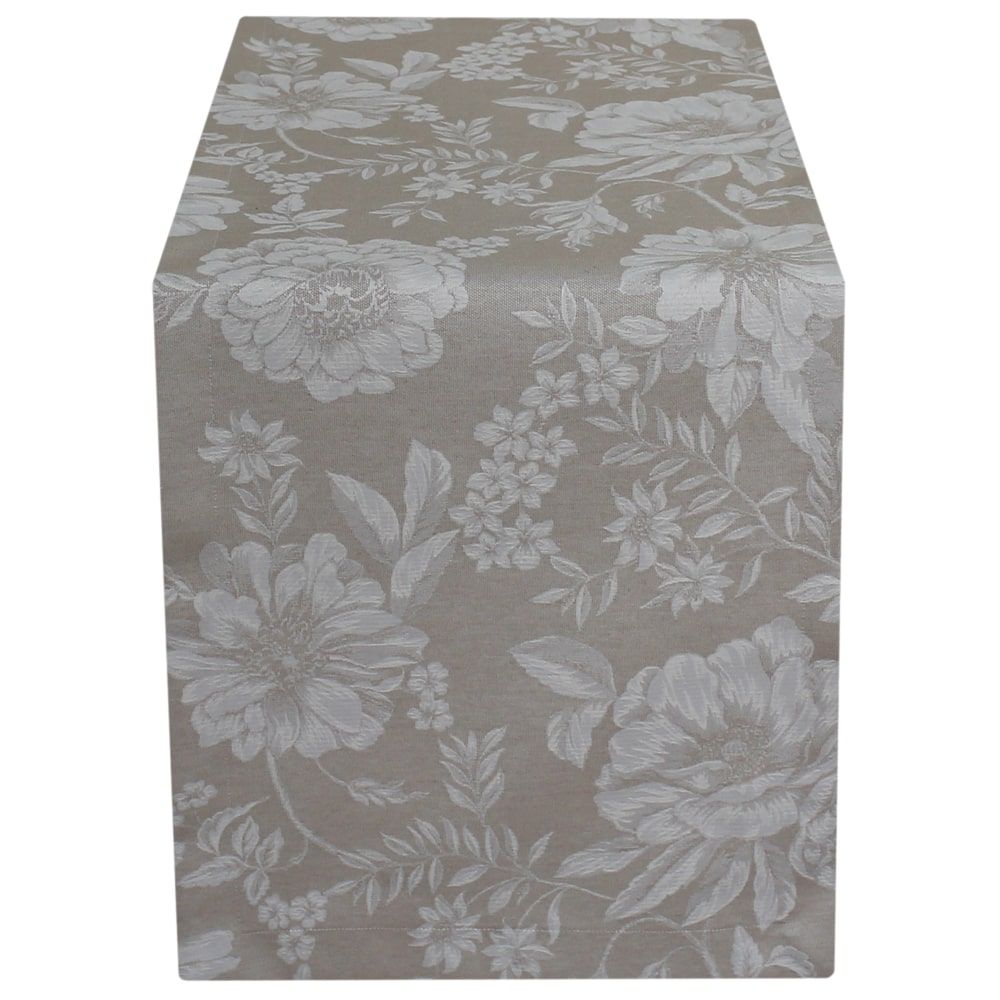 matches21 - Webshop Tischwaesche WANDA Blumen Muster hellbraun Polyester Baumwolle viele Modelle 125596 1 1 12