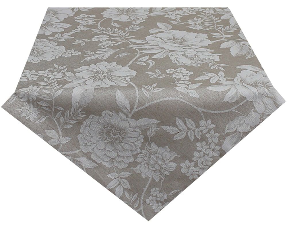 matches21 - Webshop Tischwaesche WANDA Blumen Muster hellbraun Polyester Baumwolle viele Modelle 125596 2 1 14