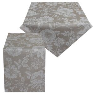 matches21 - Webshop Tischwaesche WANDA Blumen Muster hellgrau Polyester Baumwolle viele Modelle 125598 2 1 16