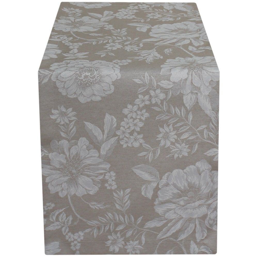 matches21 - Webshop Tischwaesche WANDA Blumen Muster hellgrau Polyester Baumwolle viele Modelle 125598 3 1 13