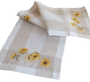 matches21 - Webshop Tischwaesche und Heimtextilien Sonnenblumen und Streifen Stick 1 Stk viele Modelle 124141 7 1 32