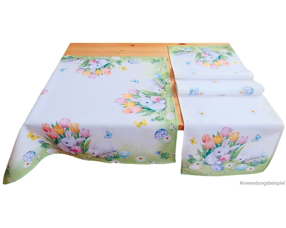 matches21 - Webshop Tischwaesche und Heimtextilien suesse Osterhasen und Tulpen Druck 1 Stk viele Modelle 123757 3 1 1