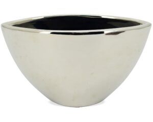 matches21 - Webshop Toepfe oval Pflanzgefaesse Pflanzschalen Pflanztoepfe Blumentoepfe silber in 2 Groessen 125417 1 1 11