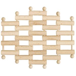 matches21 - Webshop Topf Untersetzer 18x15 5 cm flexibel Holz Kinder Bausatz Werkset Bastelset ab 8 J 105428 1 5