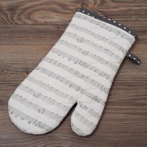 Topfhandschuh Landhaus Premium KLARA Musik Notenzeilen & Punkte Ofenhandschuh 33cm