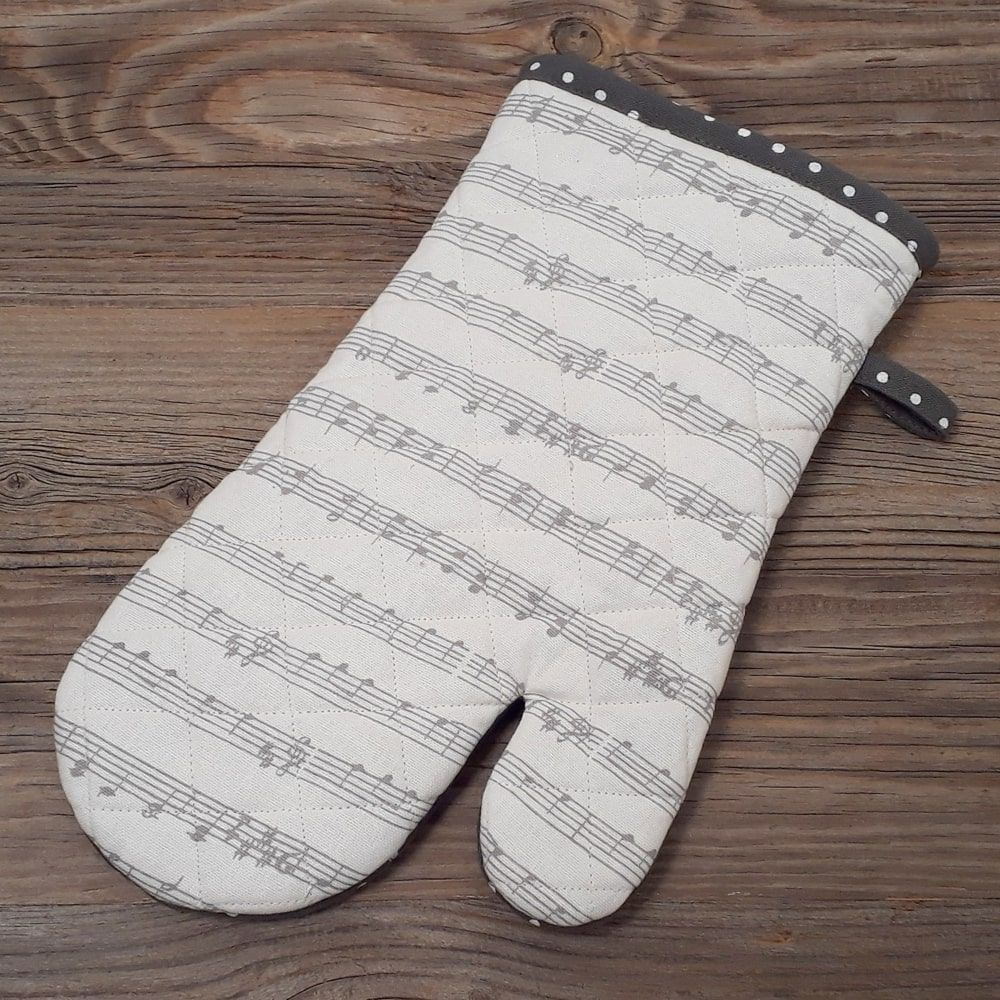 matches21 Topfhandschuh Landhaus KLARA Musik Notenzeilen und Punkte Ofenhandschuh 33cm 1 Stk 118299 1 1