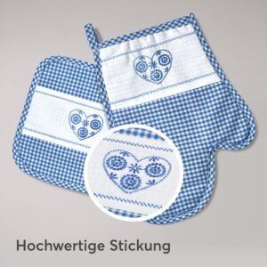 matches21 - Webshop Topflappen und Ofenhandschuh Set Landhausstil hitzebestaendig waschbar 126711 28 1 68