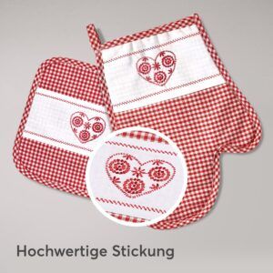 matches21 - Webshop Topflappen und Ofenhandschuh Set Landhausstil hitzebestaendig waschbar 126711 42 1 82