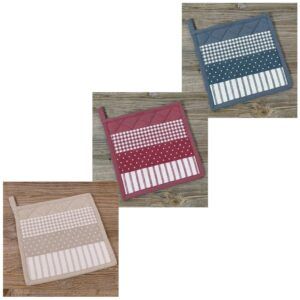 matches21 - Webshop Topflappen zum Schlupfen Landhaus LINA Stoff Mix Mustermix 20x20 cm 1 Stk 3 Farben 118250 1 38