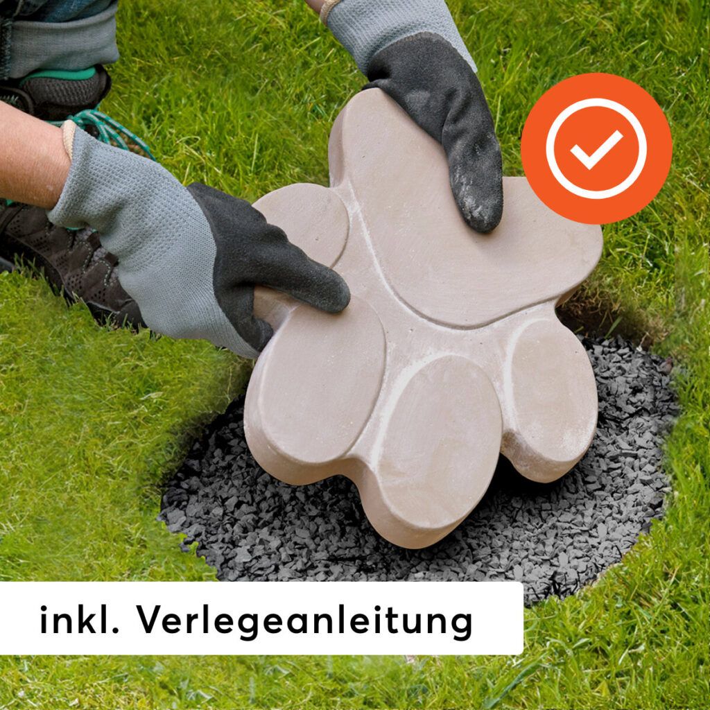 matches21 - Webshop Trittsteine Pfote 2 12 huebsche Beton Trittplatten im Set 30 x 25 cm 126430 10 1 9