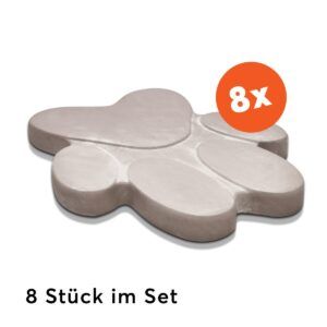 matches21 - Webshop Trittsteine Pfote 2 12 huebsche Beton Trittplatten im Set 30 x 25 cm 126430 16 1 32