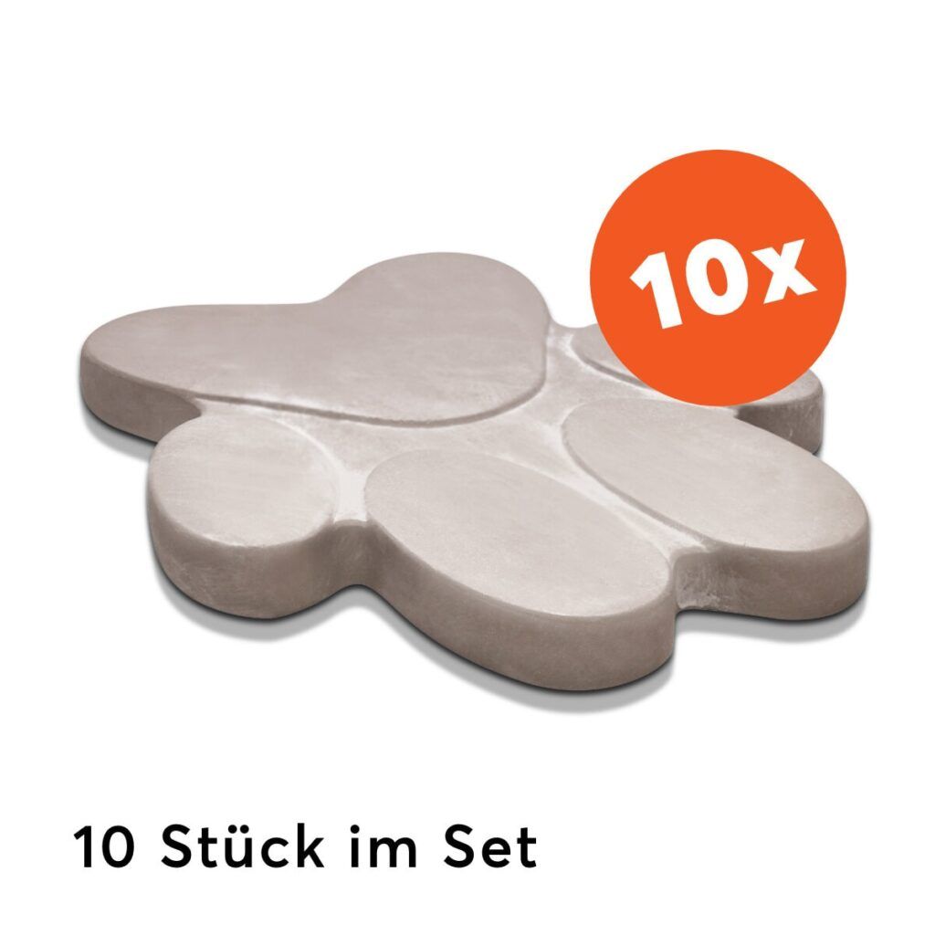 matches21 - Webshop Trittsteine Pfote 2 12 huebsche Beton Trittplatten im Set 30 x 25 cm 126430 17 1 16