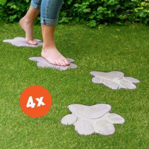 matches21 - Webshop Trittsteine Pfote 2 12 huebsche Beton Trittplatten im Set 30 x 25 cm 126430 4 1 20