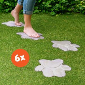 matches21 - Webshop Trittsteine Pfote 2 12 huebsche Beton Trittplatten im Set 30 x 25 cm 126430 5 1 21