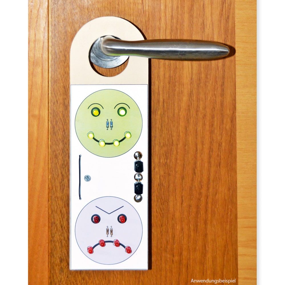 matches21 Tuerhaenger Stimmungsbarometer LED Smiley Elektrobausatz fuer Kinder ab 11 Jahren 118483 1 1 2