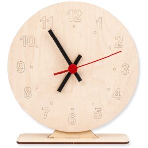 matches21 Uhr Holz Steckbausatz mit Uhrwerk und Zeigerset Bastelset fuer Kinder ab 6 Jahren 118482 1 4