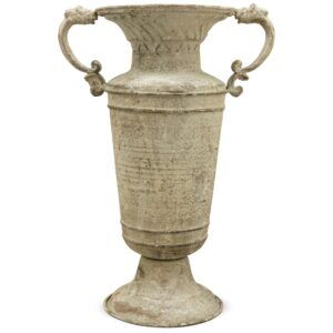 matches21 - Webshop Vase Amphore Pflanzgefaess Metall Steinoptik Gartendeko beige 1 Stk 25x16x37 cm 123898 1 1