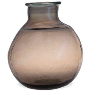 matches21 - Webshop Vase Blumenvase bauchig Pflanzgefaess rund Glasvase klar braun 25x31 cm 125401 1 11