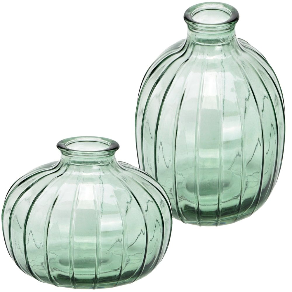 matches21 - Webshop Vasen Blumenvasen Pflanzgefaesse Blumengefaesse Glasvasen gruen Glas in 2 Groessen 125934 1 1 1