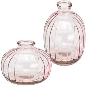 matches21 - Webshop Vasen Blumenvasen Pflanzgefaesse Glasvasen Wohndeko pink rosa Glas in 2 Groessen 125933 1 6