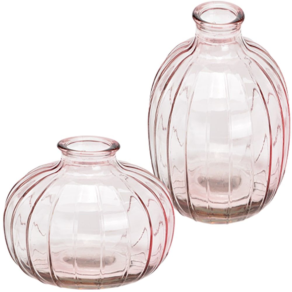 matches21 - Webshop Vasen Blumenvasen Pflanzgefaesse Glasvasen Wohndeko pink rosa Glas in 2 Groessen 125933 1 23