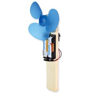 Ventilator Bausatz Holz Elektrobausatz Bastelset mit Batterie Kinder ab 10 Jahren