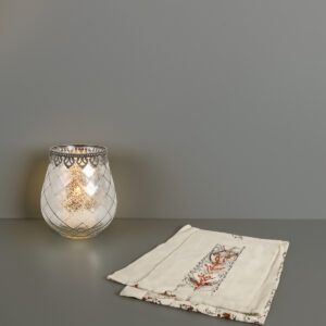 matches21 - Webshop Vintage Kerzenglas Windlicht silber in 3 Groessen Modernes Windlichtglas als Kerzenstaender Laterne und Teelichthalter Boho Kerzenhalter Teelichtglas fuer Wohnzimmer Tisch Deko Balko 22 115