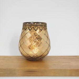 matches21 - Webshop Vintage Kerzenglas Windlicht silber in 3 Groessen Modernes Windlichtglas als Kerzenstaender Laterne und Teelichthalter Boho Kerzenhalter Teelichtglas fuer Wohnzimmer Tisch Deko Balko 50 141