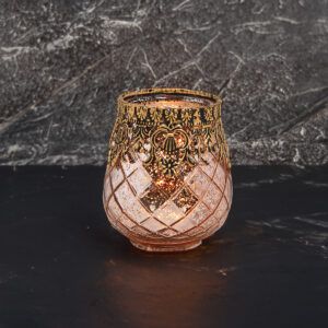 matches21 - Webshop Vintage Kerzenglas Windlicht silber in 3 Groessen Modernes Windlichtglas als Kerzenstaender Laterne und Teelichthalter Boho Kerzenhalter Teelichtglas fuer Wohnzimmer Tisch Deko Balko 72 161