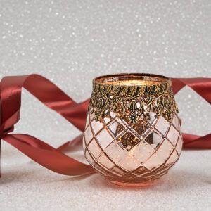 matches21 - Webshop Vintage Kerzenglas Windlicht silber in 3 Groessen Modernes Windlichtglas als Kerzenstaender Laterne und Teelichthalter Boho Kerzenhalter Teelichtglas fuer Wohnzimmer Tisch Deko Balko 77 167