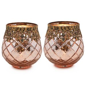 matches21 - Webshop Vintage Kerzenglas Windlicht silber in 3 Groessen Modernes Windlichtglas als Kerzenstaender Laterne und Teelichthalter Boho Kerzenhalter Teelichtglas fuer Wohnzimmer Tisch Deko Balko 78 168