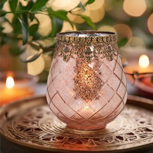 matches21 - Webshop Vintage Kerzenglas Windlicht silber in 3 Groessen Modernes Windlichtglas als Kerzenstaender Laterne und Teelichthalter Boho Kerzenhalter Teelichtglas fuer Wohnzimmer Tisch Deko Balko 81 172